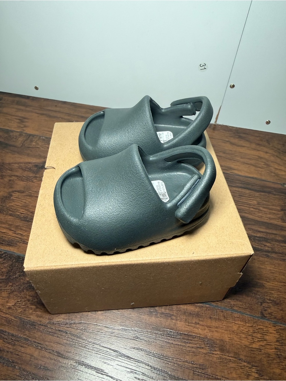 adidas Kids EVA Slide Sandals in Dark Green